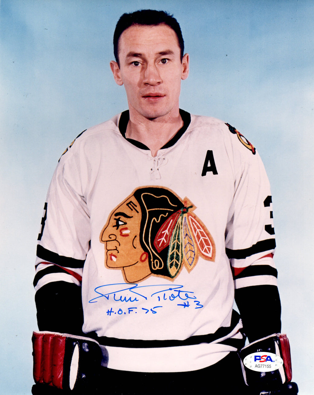 Pierre Pilote autographed signed inscribed 8x10 photo NHL Chicago Black Hawks PSA COA HOF - JAG Sports Marketing