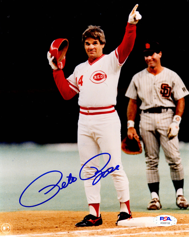Pete Rose autographed signed 8x10 photo MLB Cincinnati Reds PSA COA Hit King - JAG Sports Marketing