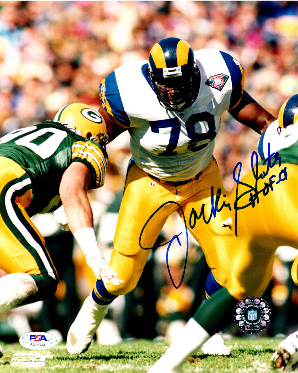 Jackie Slater autographed signed inscribed 8x10 photo Los Angeles Rams PSA COA - JAG Sports Marketing