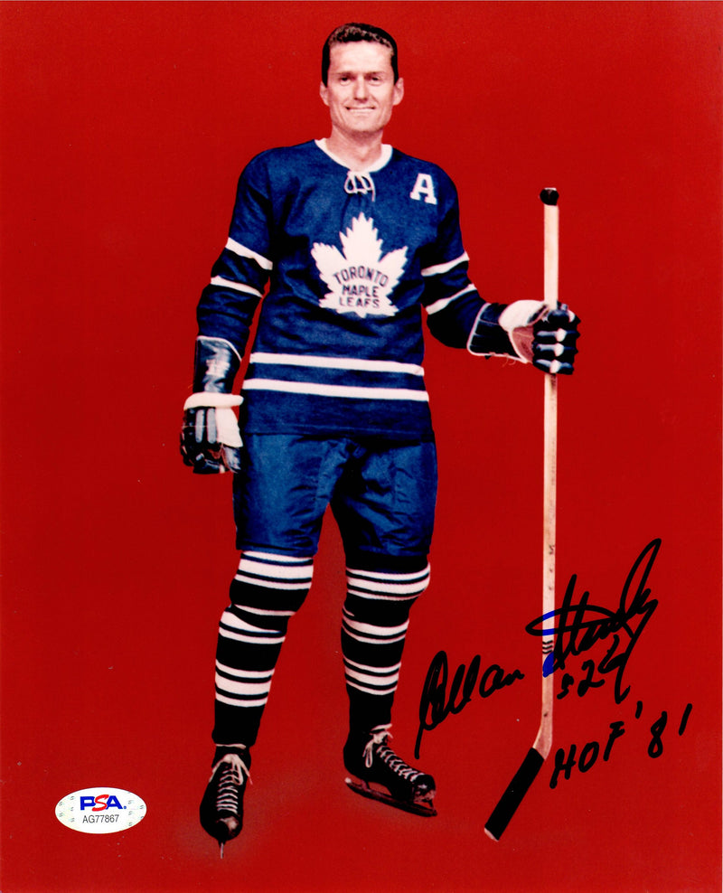 Allan Stanley autographed signed inscribed 8x10 photo NHL Toronto Maple Leaf PSA - JAG Sports Marketing