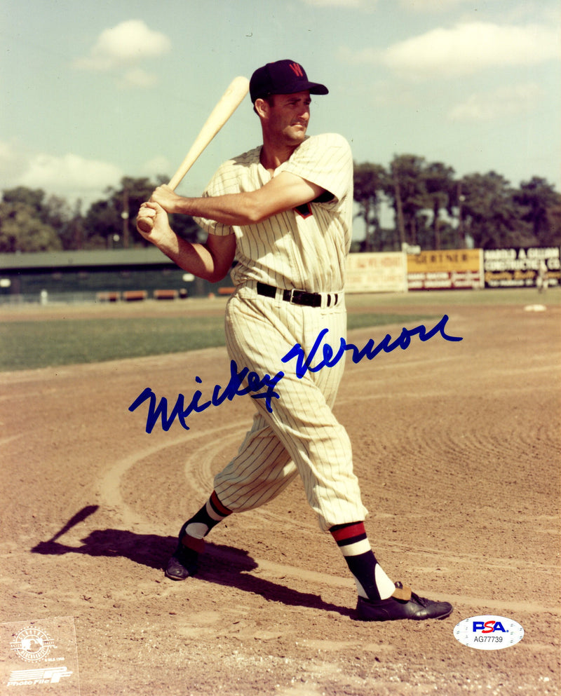 Mickey Vernon autographed signed 8x10 photo MLB Washington Senators PSA COA - JAG Sports Marketing