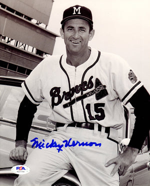 Mickey Vernon autographed signed 8x10 photo MLB Milwaukee Braves PSA COA - JAG Sports Marketing