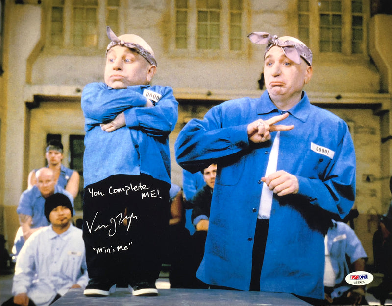 Verne Troyer Autographed Inscribed 11x14 Austin Powers Movie Scene PSA - JAG Sports Marketing