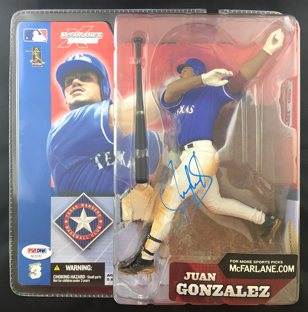 Juan Gonzalez autographed Mcfarlane Figure MLB Texas Rangers PSA w/COA - JAG Sports Marketing
