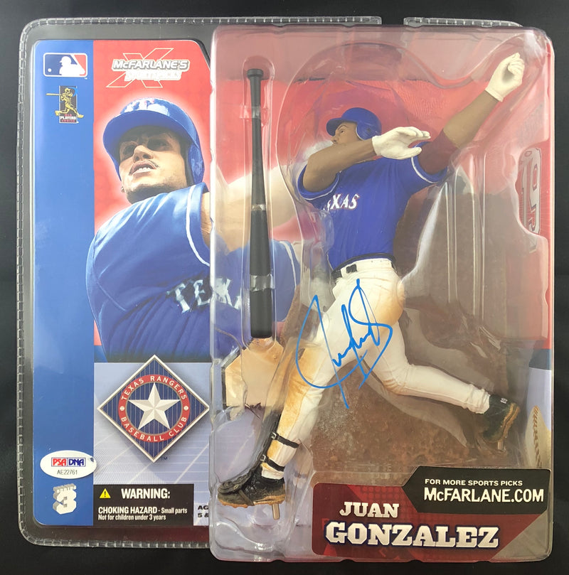 Juan Gonzalez autographed Mcfarlane Figure MLB Texas Rangers PSA w/COA - JAG Sports Marketing