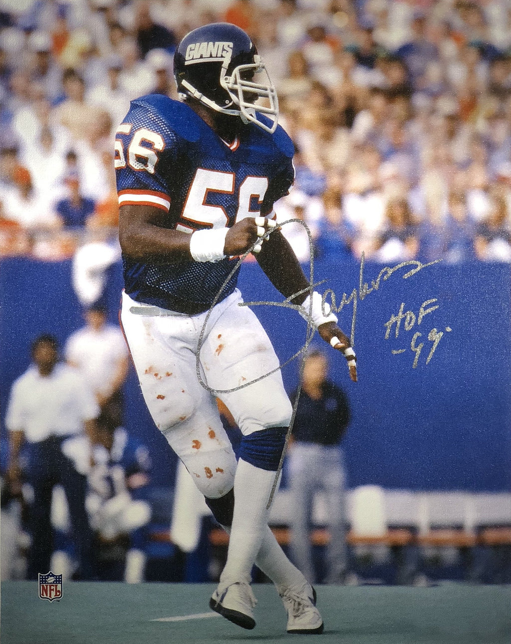 Lawrence Taylor autographed inscribed canvas 16x20 New York Giants COA - JAG Sports Marketing
