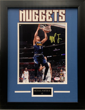 Michael Porter Jr. autographed framed 8x10 photo NBA Denver Nuggets PSA COA