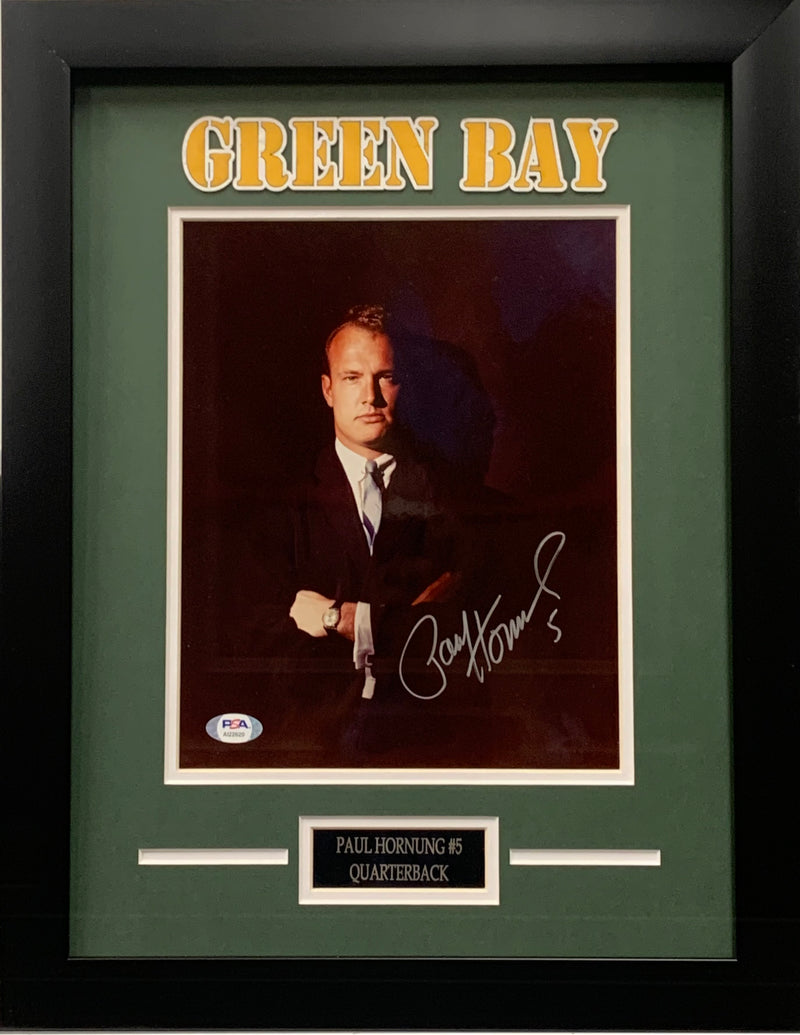 Paul Hornung autographed signed framed 8x10 photo NFL Green Bay Packers PSA COA