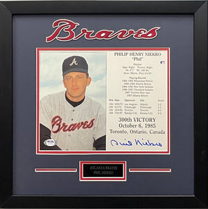 Philip Niekro autographed signed framed 8x10 photo MLB Atlanta Braves PSA COA - JAG Sports Marketing