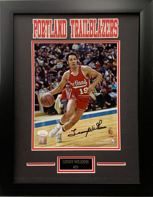 Lenny Wilkens autographed signed 8x10 framed NBA Portland Trail Blazers JSA COA