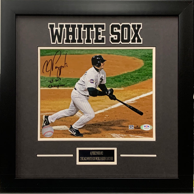AJ Pierzynski autographed signed framed 8x10 photo MLB Chicago White Sox PSA COA