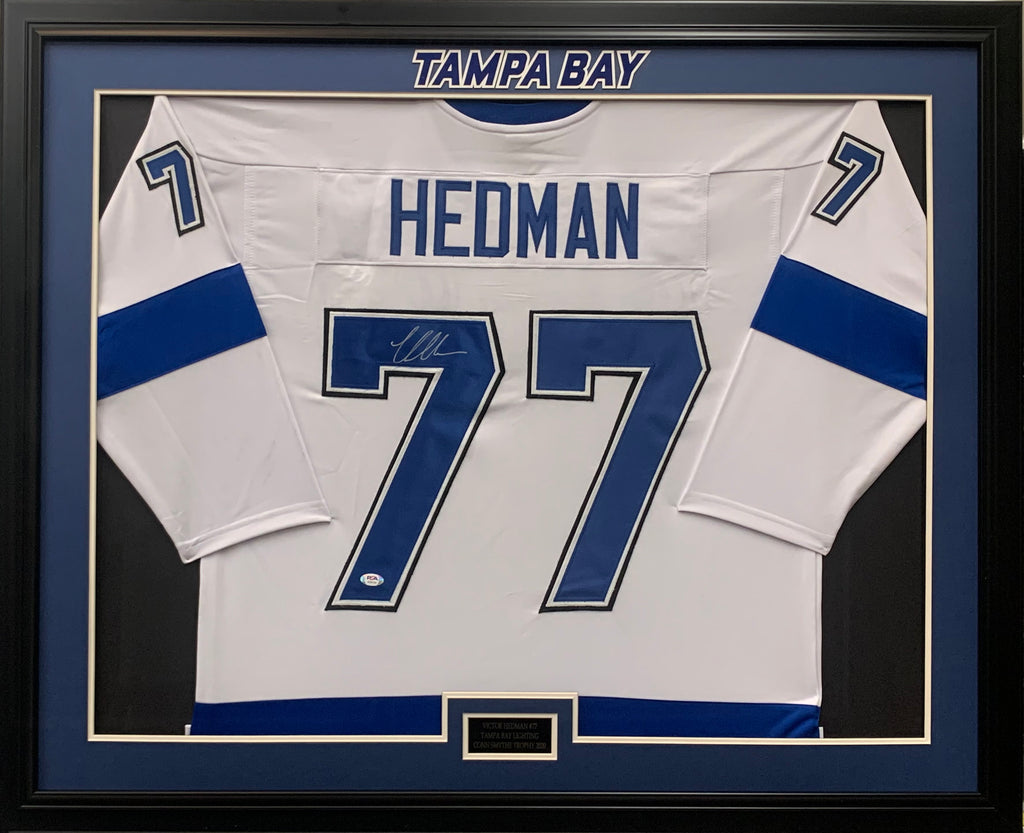 Victor Hedman signed framed custom jersey NHL Tampa Bay Lightning PSA COA