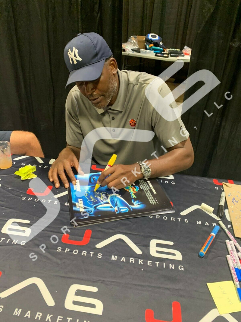 Billy West Larry Johnson Muggsy Bogues signed 11x14 photo Space Jam JSA Witness
