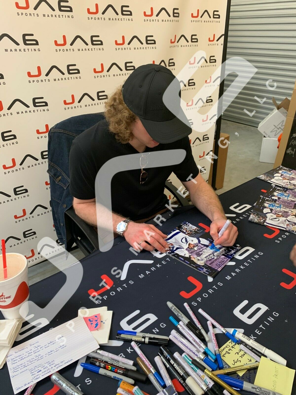 Andrei Vasilevskiy Tampa Bay Lightning Framed Autographed 8 x 10 Black  Jersey In Net Photograph